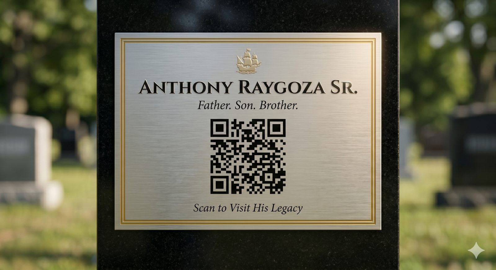 Cemetery Plaque example